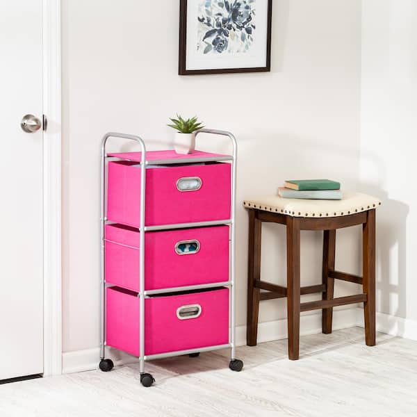 Honey Can Do Taupe Wrapping Paper Storage Cart with Wheels