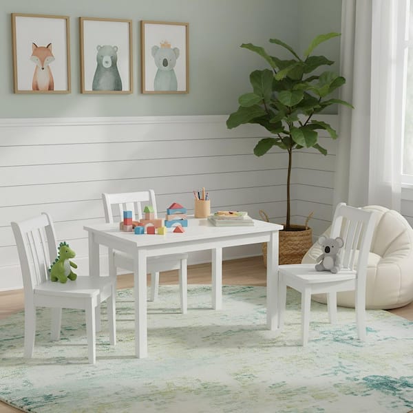 International Concepts Linen White Solid Wood Kid's Table JT08