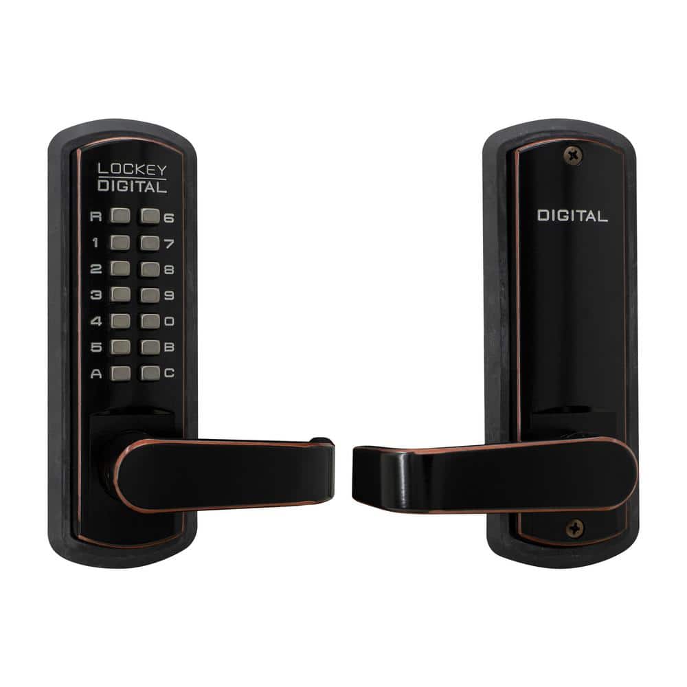 Oil Rubbed Bronze Mechanical Keyless Storeroom Handle Lock with Passage Fun