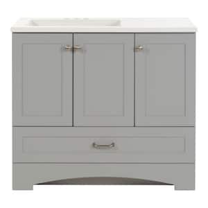 Lancaster 36 in. W x 19 in. D x 33 in. H Single Sink  Bath Vanity in Pearl Gray with White Cultured Marble Top