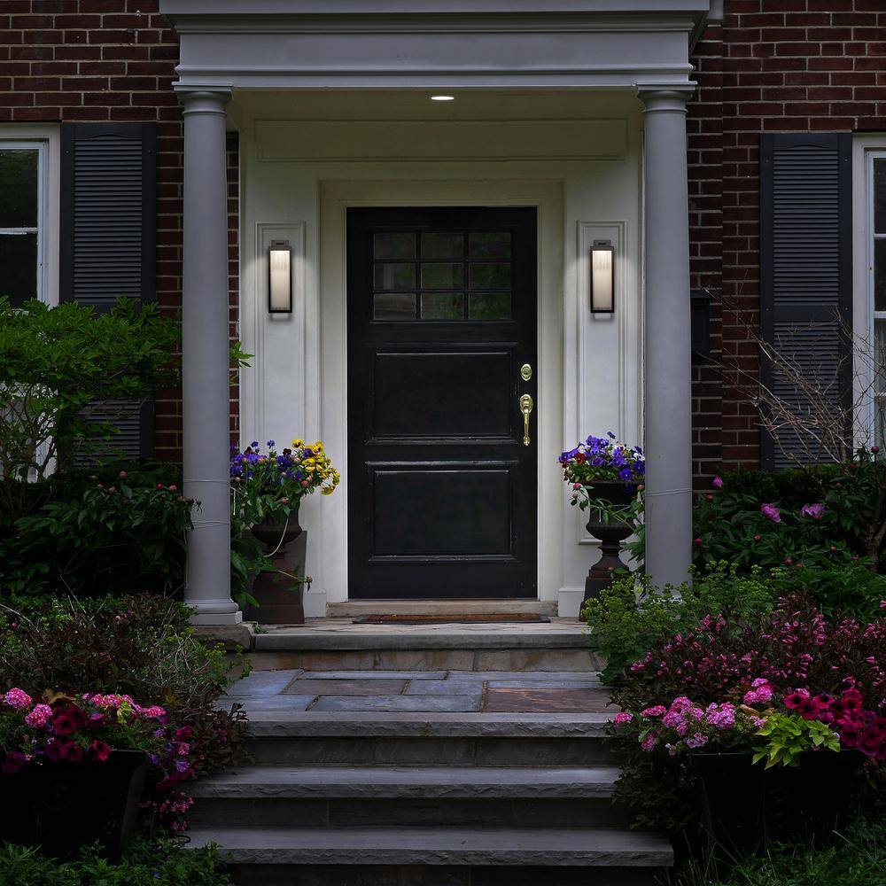 Black Aluminum LED Wall Sconce with Clear Glass Shade