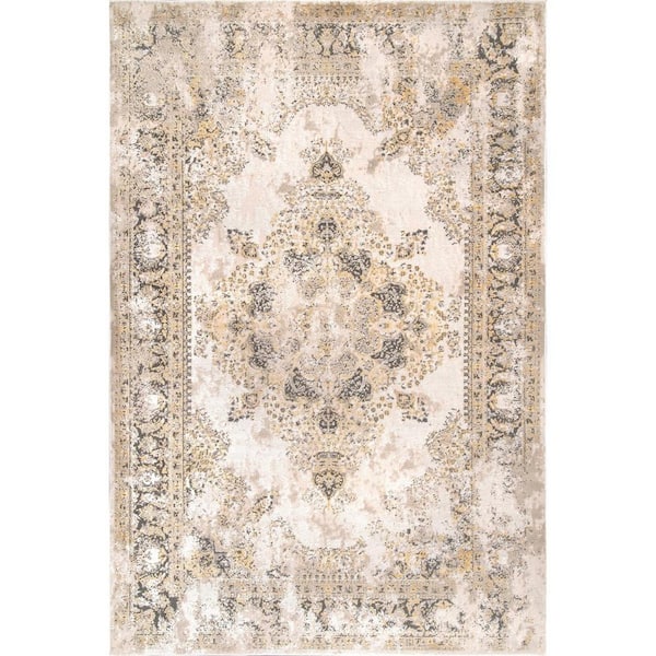 nuLOOM Jodee Vintage Medallion Gold 5 ft. x 8 ft. Area Rug CFDR04A-508 ...