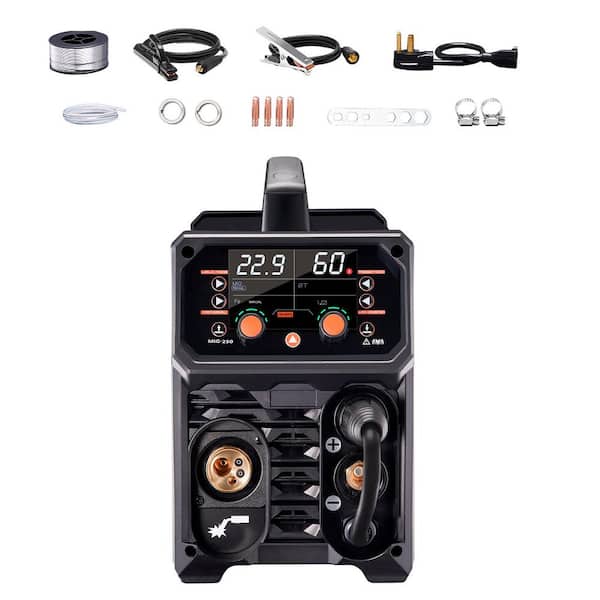Pro MIG Welder Electric A/C 250 A 110-Volt 5-in-1 Synergic Welder Machine MIG Pluse/Gas MIG/Flux Core MIG/Stick/Lift TIG