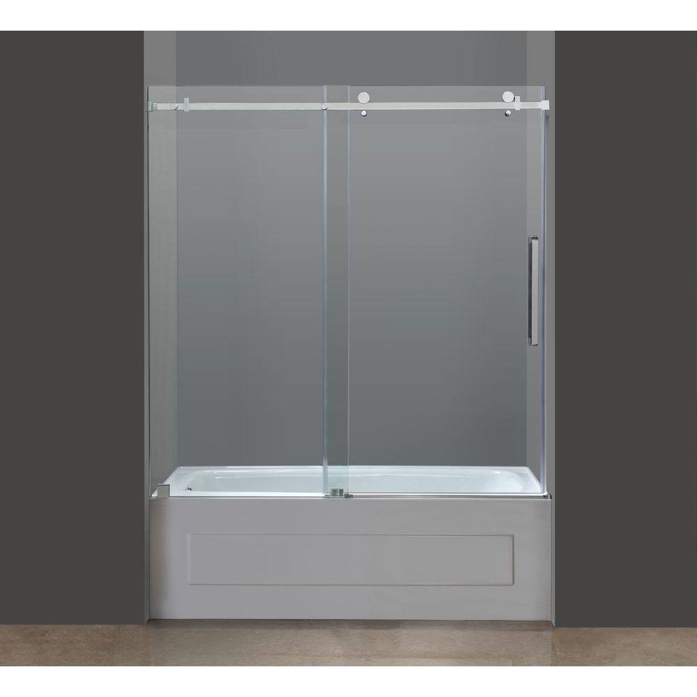 Moselle 60" Frameless Sliding Tub Door with Clear Glass