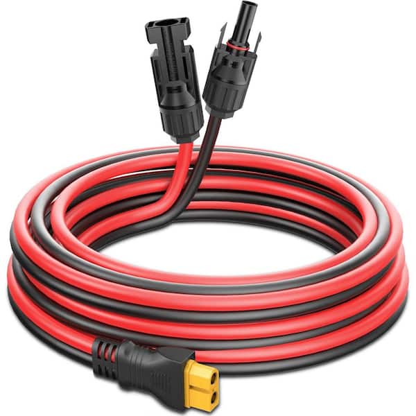 12AWG 3ft Solar Panel to XT60 Charging Cable with Injection Molded Connector in Red and Black Parallel Design