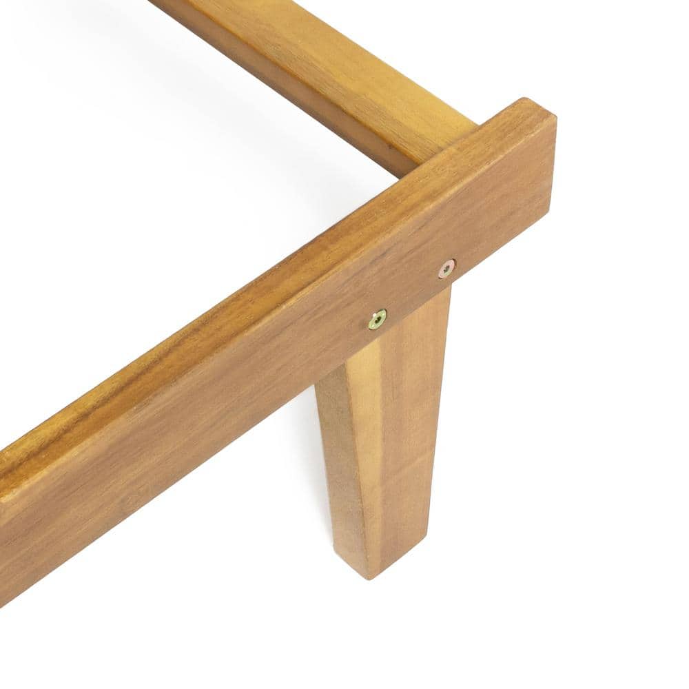 Teak Adjustable Acacia Wood Outdoor Chaise Lounge