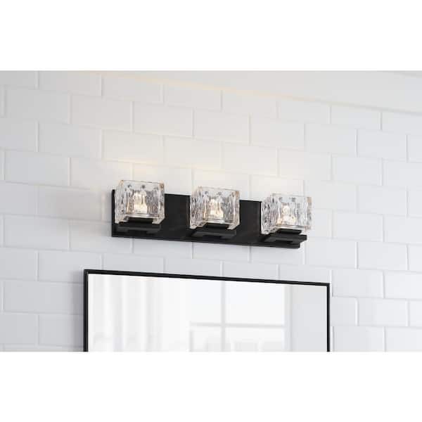 Home Decorators Collection Tulianne 19.5 in. 3-Light Coal LED Vanity Light Bar