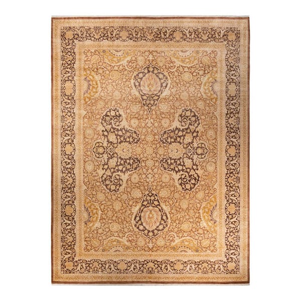 Mogul Brown 10 ft. x 14 ft. Oriental Wool Indoor Area Rug