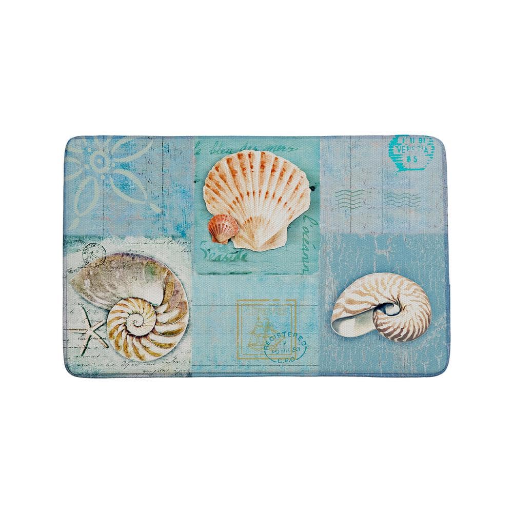 EverGrace Sea Shells Rectangle Kitchen Mat 22in.x 35in. EG2008KM3535