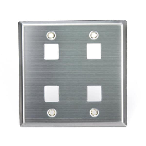 Leviton Stainless Look 2-Gang Audio/Video Wall Plate (1-Pack)