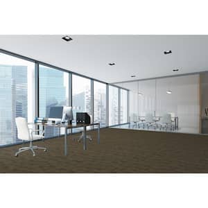 Ingram - Revolt - Brown Commercial/Residential 24 x 24 in. Glue-Down Carpet Tile Square (72 sq. ft.)