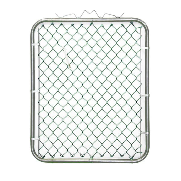 YARDGARD 42 in. W x 48 in. H Green PVC Coated Steel Bent Frame Walk-Through Chain Link Fence Gate