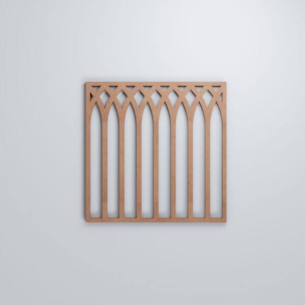 Ekena Millwork 7-3/8 in. x 7-3/8 in. x 1/4 in. MDF Extra Small Cedar Park Decorative Fretwork Wood Wall Panels (50-Pack) 1607460