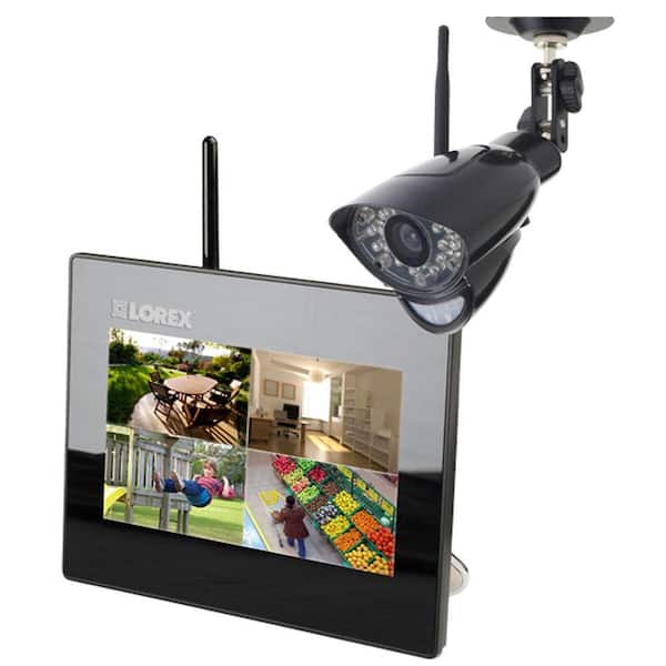 Lorex 4 CH 2GB SD Card Wireless Surveillance System with (1) 480 TVL Camera with 7 in. Monitor and Remote Viewing-DISCONTINUED