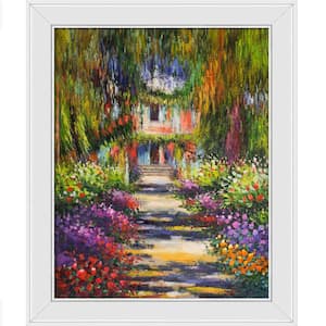 Garden Path at Giverny by Claude Monet Gallery White Framed Nature Oil Painting Art Print 20 in. x 24 in.