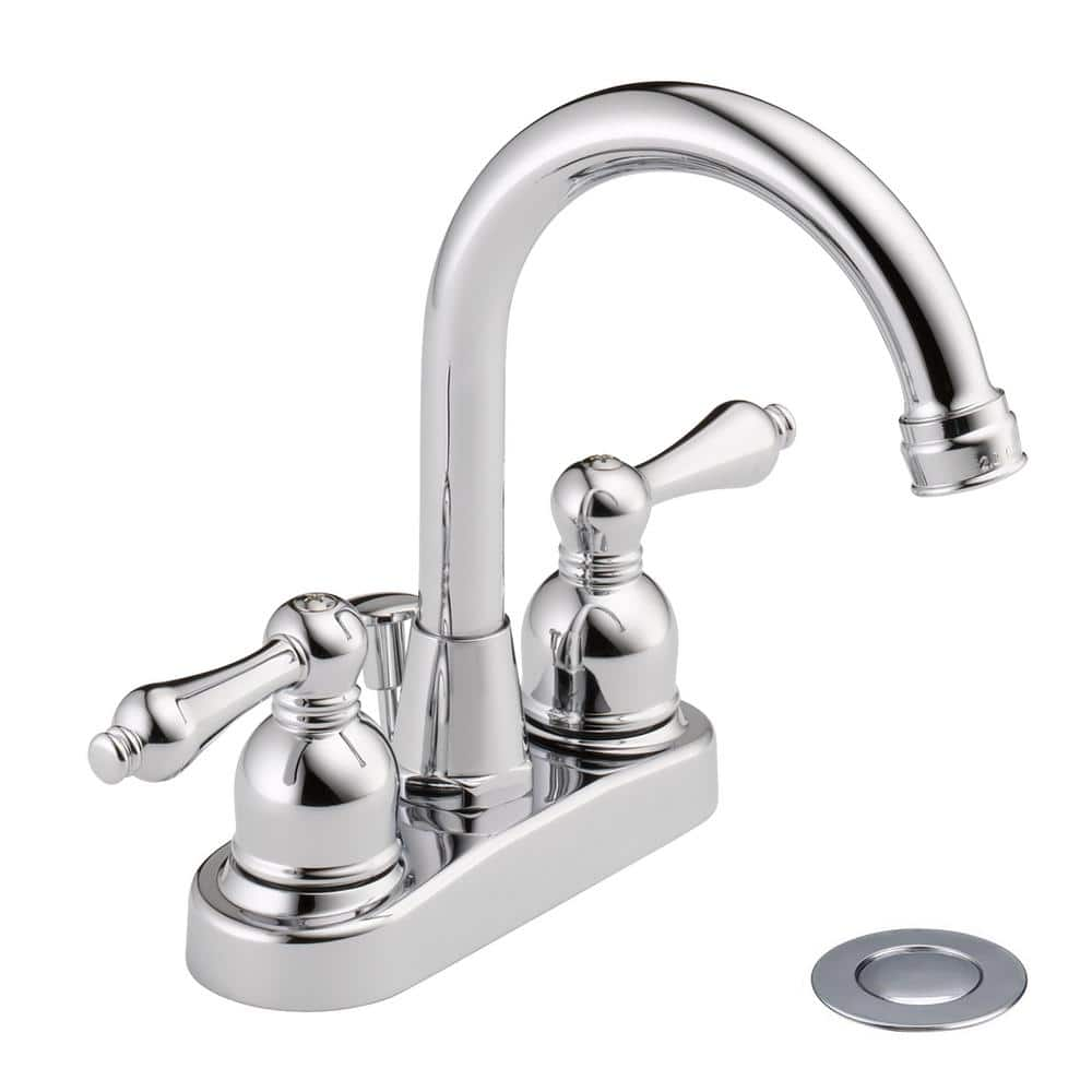 UPC 747028441605 product image for 4 in. Centerset 2-Handle High-Arc Bathroom Faucet in Polished Chrome with Drain | upcitemdb.com