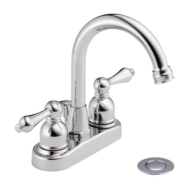 Westbrass 4 In Centerset 2 Handle High Arc Bathroom Faucet In Polished   Polished Chrome Westbrass Single Hole Bathroom Faucets Was00x 26 64 600 