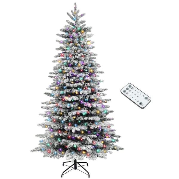 JUJABU 72 in. H Holiday Green Artificial Christmas Tree with 380