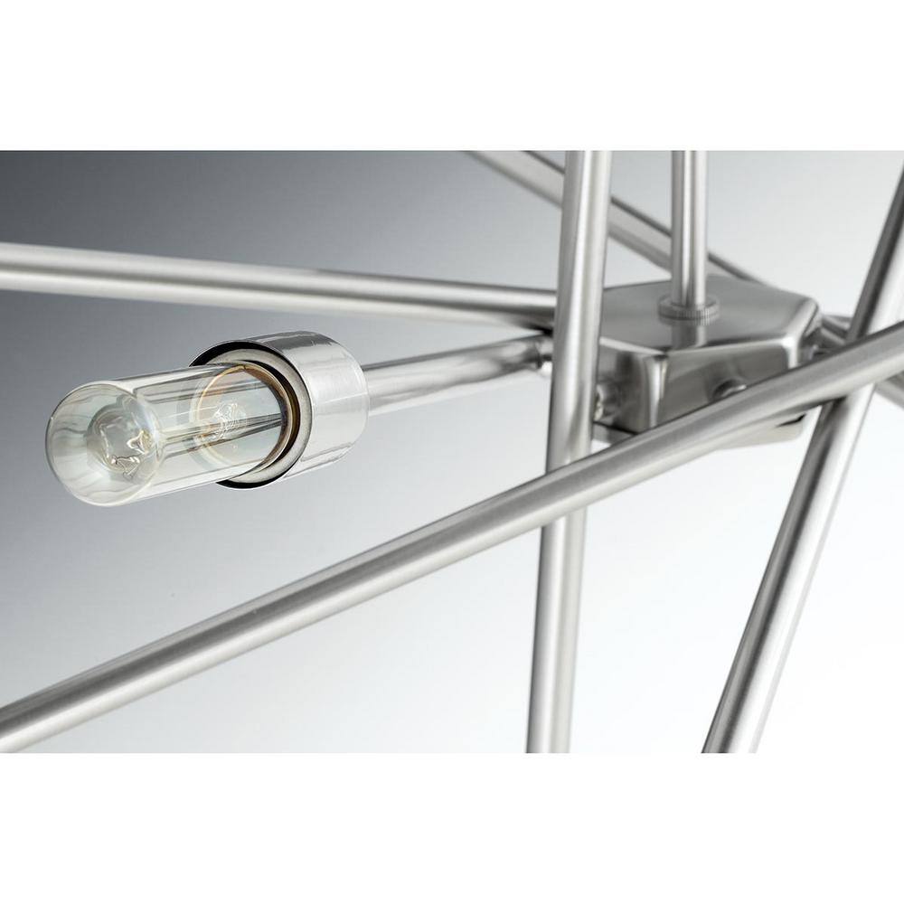 Astra 8-Light Mid-Century Modern Sputnik Chandelier in Brushed Nickel