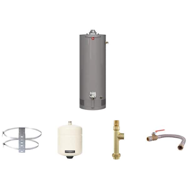 Performance 50 Gal. Natural Gas Water Heater with Expansion Tank and Mounting Bracket Combo