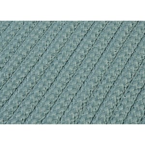 Solid Federal Blue 4 ft. x 4 ft. Braided Indoor/Outdoor Patio Area Rug