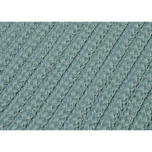 Solid Federal Blue 12 ft. x 15 ft. Braided Indoor/Outdoor Patio Area Rug