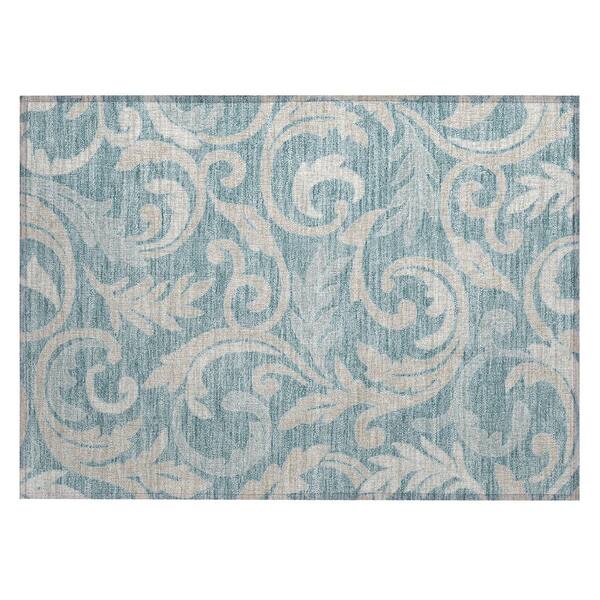 Chantille Machine Washable Indoor/Outdoor Abstract ACN3102 Teal 3 ft. x 4 ft. Area Rug