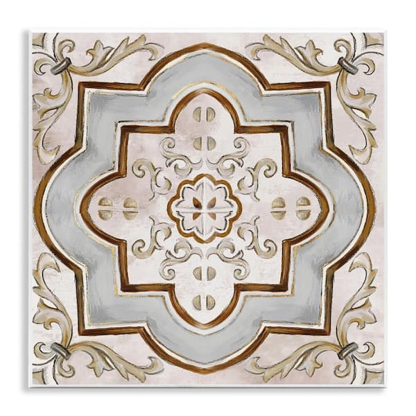 Traditional Symmetrical Tile by Eli Jones Unframed Abstract Graphic Art Print 12 in. x 12 in.
