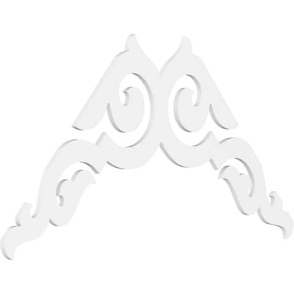 Ekena Millwork 1 in. x 72 in. x 42 in. (14/12) Pitch Rotherham Gable Pediment Architectural Grade PVC Moulding
