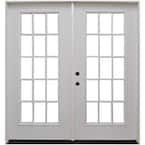 JELD-WEN 60 in. x 80 in. Right-Hand/Inswing Low-E 15 Lite Primed Steel ...