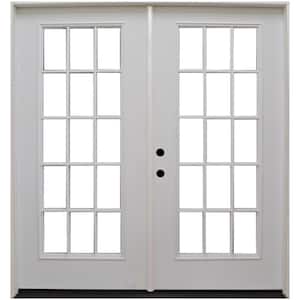 60 in. x 80 in. Element Series Retrofit Prehung Right-Hand Inswing White Primed Steel Patio Door