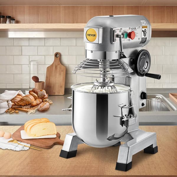 Commercial Stand Mixer 15 qt. Dough Mixer Heavy Duty Silver Electric Food Mixer with 3-Speeds Adjustable 500 W