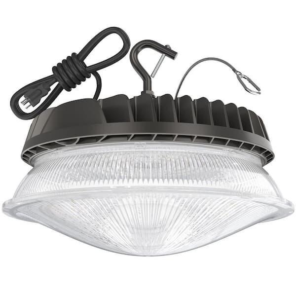 1 ft. 400-Watt Equivalent LED Compatible Black High Bay Light, 150W 18750 Lumens UFO Fixture for Warehouse and Workshop