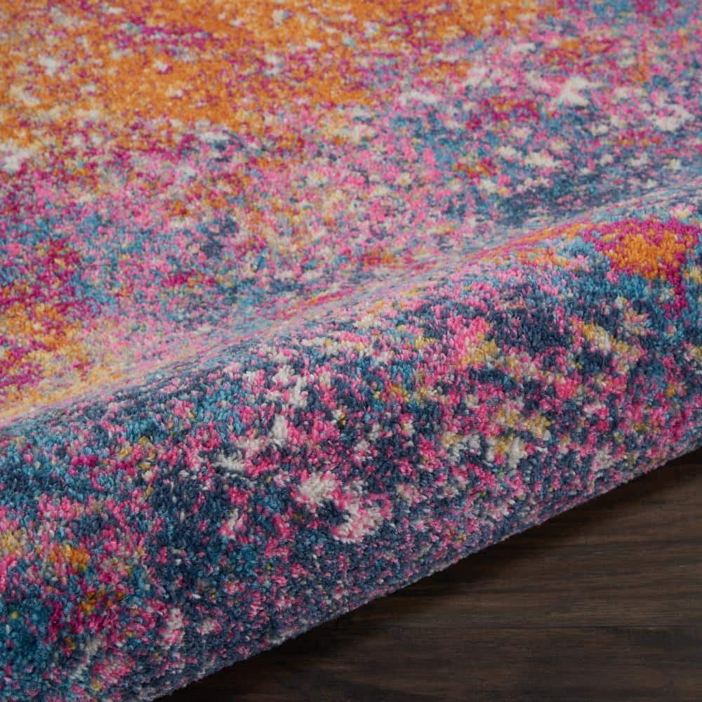 Passion Sunburst 5 ft. x 5 ft. Persian Vintage Round Area Rug