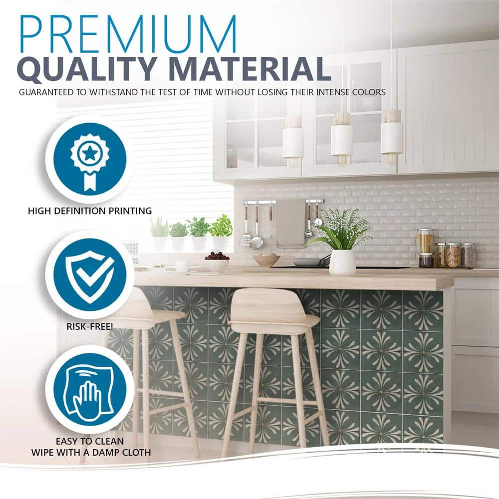 Dark Gray and White Vinyl Peel and Stick Tile Stickers, 8x8-inch