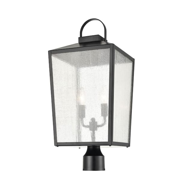 Millennium Lighting 2-Light 12 in. Powder Coat Black Outdoor Post Lantern