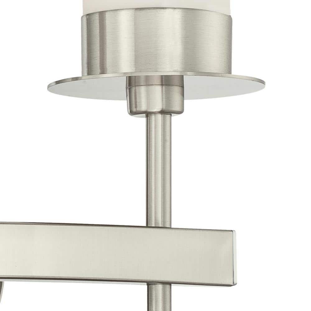 Roswell Brushed Nickel 2-Light Wall Sconce with Frosted Opal Glass