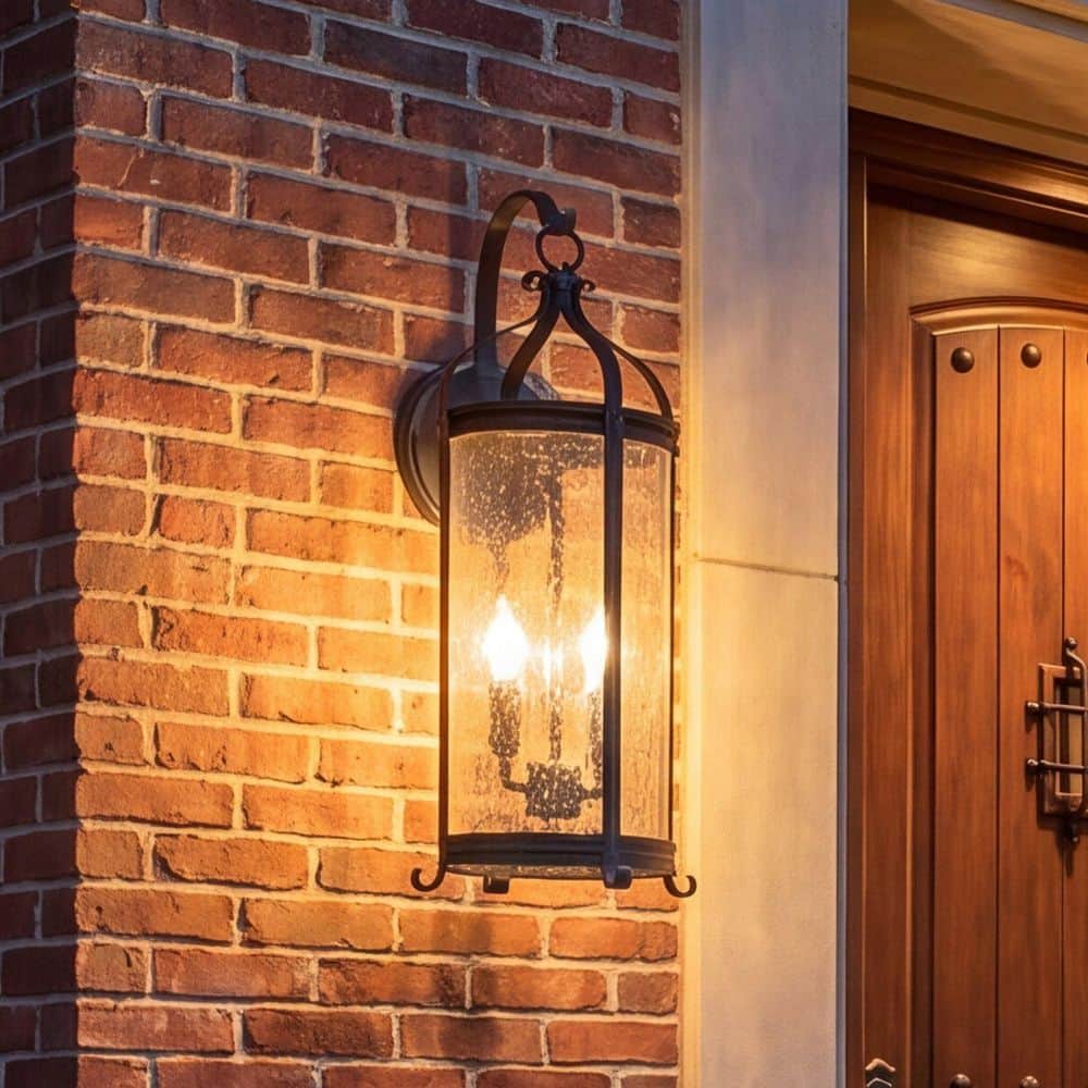 Preston 8.63 in. W x 20 in. H 2-Light Iron Oxide Hardwired Outdoor Wall Lantern Sconce with No Bulbs Included price history on PriceWatchPro