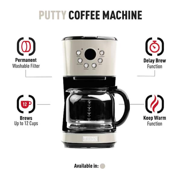 Coffee Maker Programmable Auto Safe Shut Off 900 Watt Brewing System Red 12 Cup 
