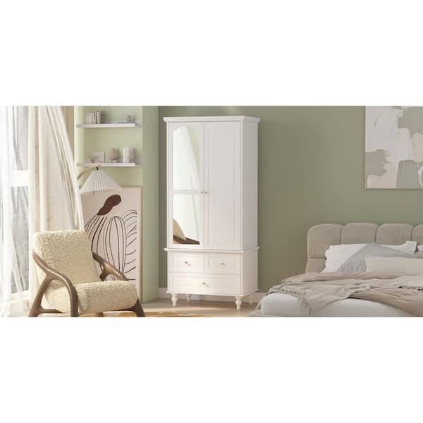 Costway 43 in. 12-Cube Kids Wardrobe Baby Dresser Bedroom Armoire Clothes  Hanging Closet with Door in White JZ10133WH - The Home Depot