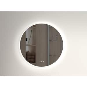 20 in. W x 20 in. H Round Frameless Wall Mounted LED Backlit Bathroom Vanity Mirror with Defogging Function