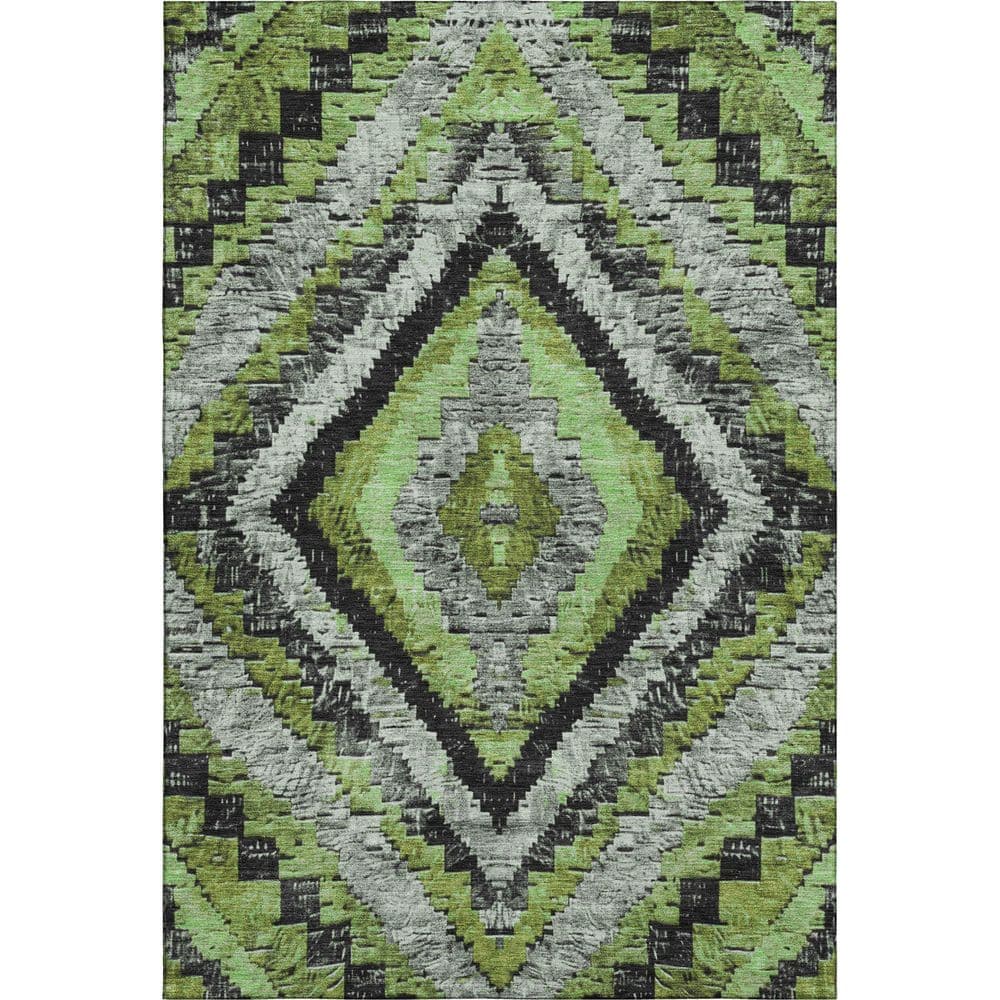 Mayfield Premium Machine Washable Abstract AMF1890 Aloe 5 ft. x 7 ft. 6 in. Area Rug price history on PriceWatchPro