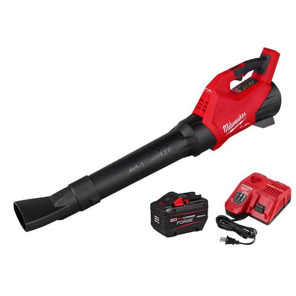 Milwaukee M18 FUEL 120 MPH 500 CFM 18V Brushless Cordless Battery Blower w/ Angled Flare Nozzle Attachment, Battery, Charger