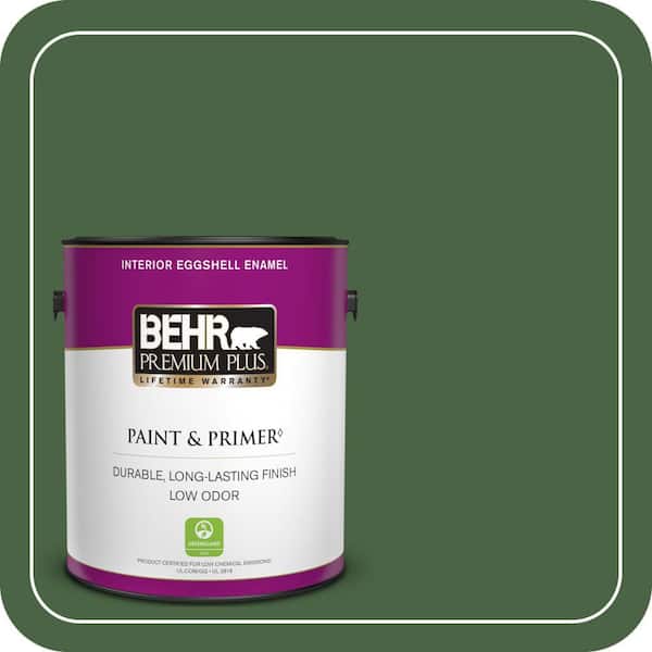 BEHR PREMIUM PLUS 1 gal. #S400-7 Deep Viridian Eggshell Enamel Low Odor Interior Paint & Primer