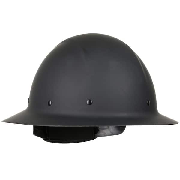 PIP Dynamic Wolfjaw Black Type 1 Class G Full Brim Fiberglass Resin Hard Hat with 8-Point Ratchet Suspension