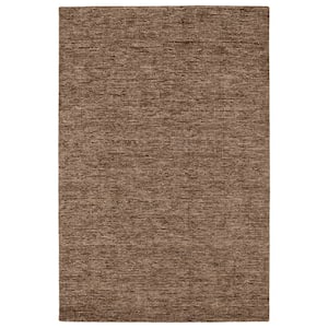 Dexter 1 Mocha 5'X7'6" Tonal Solid Wool and Viscose Indoor