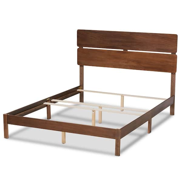 Baxton Studio Anthony Walnut Queen Panel Bed 167 10724 HD The