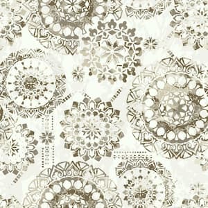 Grey and Taupe Bohemian Medallion Peel and Stick Wallpaper (Covers 28.18 sq. ft.)