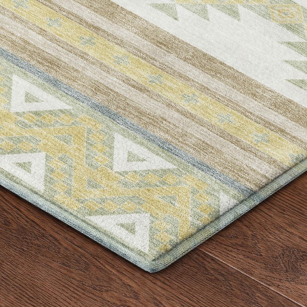 Mayfield Premium Machine Washable Abstract AMF2561 Ivory 10 ft. x 14 ft. Area Rug