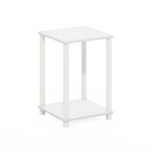 Turn-N-Tube 13.4 in. White/White Square Wood End Table